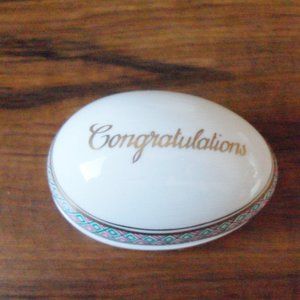 "Congratulations "porcelain trinket box (#EV334)